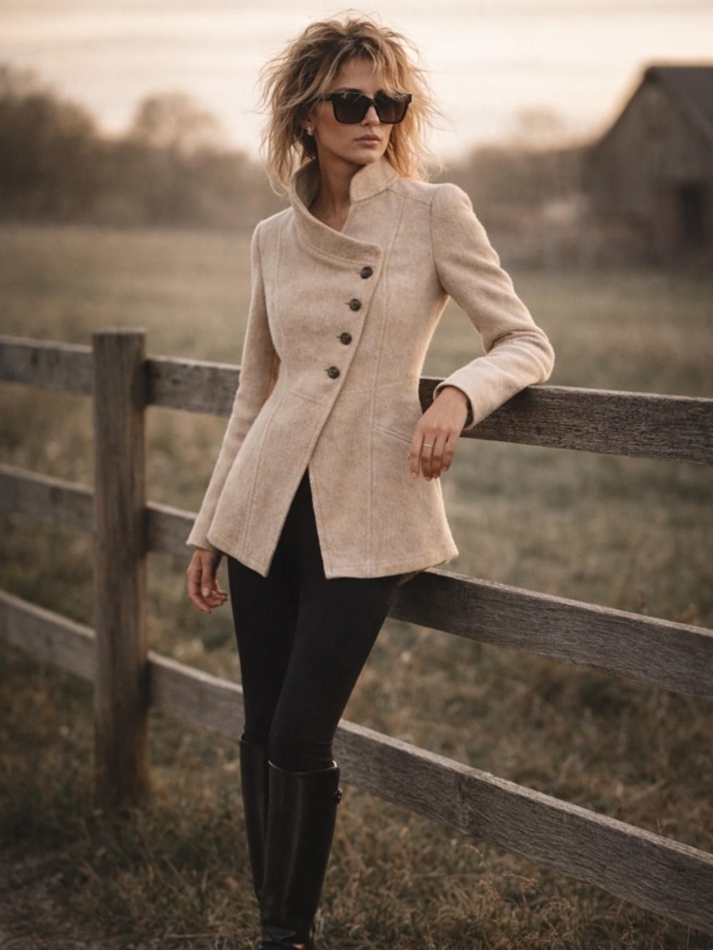 Free People Asymmetrical Wool Blend Jacket Size 6